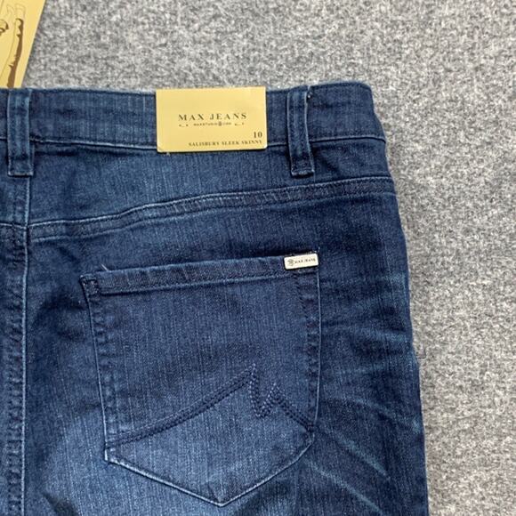 Max Studio Jeans Womens 10 Denim Salisbury Sleek Skinny Stretch Max Fit Zip Fly - Picture 10 of 12